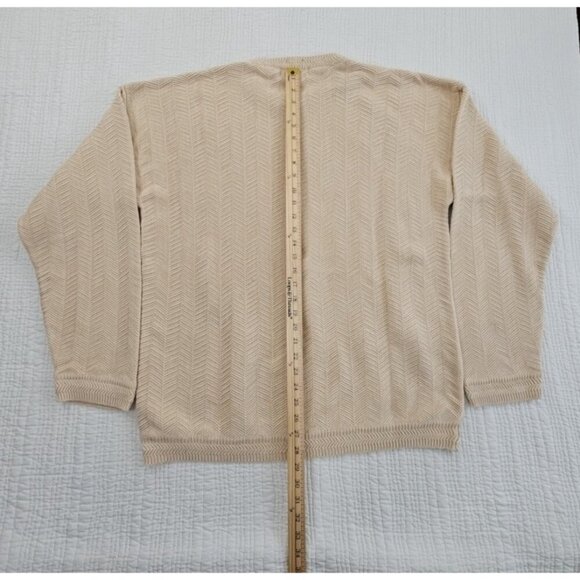 Ralph Lauren Chaps Hand Framed Sweater Men's Size XL Wheat Straw Cotton Texture - Picture 12 of 13